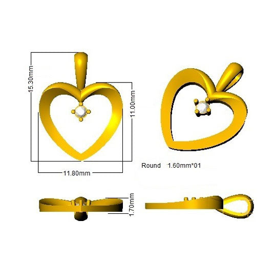 BJP0043 — Pendant - 9k Yellow Gold detail