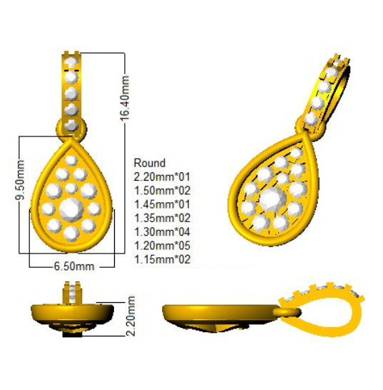 BJP0072 — Pendant - 9k Yellow Gold detail