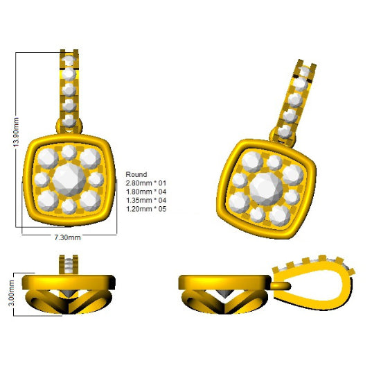 BJP0073 — Pendant - 9k Yellow Gold detail