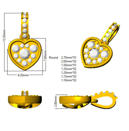 BJP0075 — Pendant - 9k Yellow Gold detail