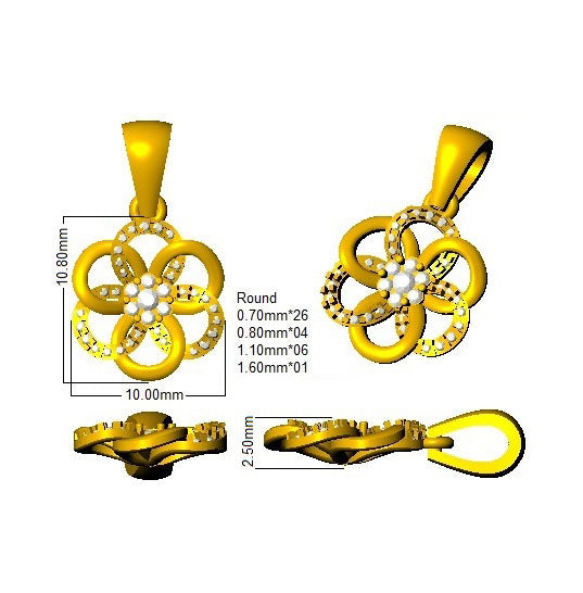 BJP0088 — Pendant - 9k Yellow Gold detail