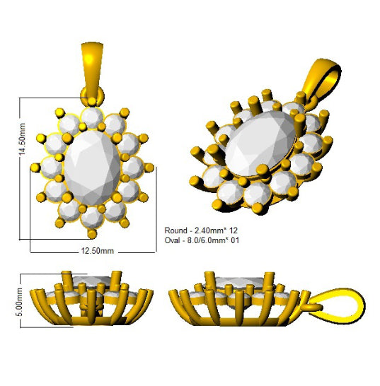 BJP0102 — Pendant - 9k Yellow Gold detail