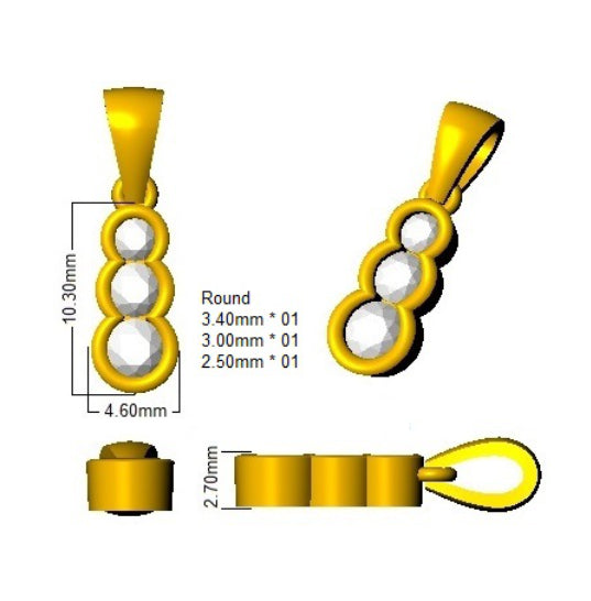BJP0130 — Pendant - 9k Yellow Gold detail