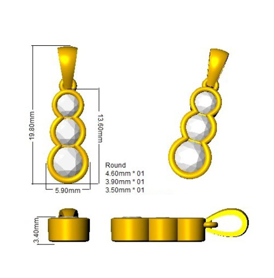 BJP0132 — Pendant - 9k Yellow Gold detail