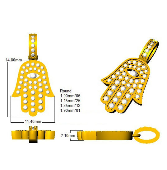 BJP0134 — Pendant - 9 KT Yellow Gold detail