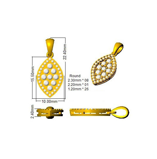 BJP114 — Pendant - 9k Yellow Gold detail
