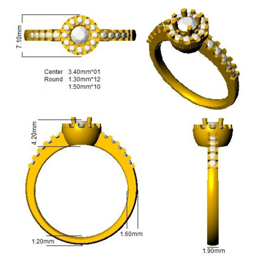 BJR0070 — Ring - 9k Yellow Gold detail