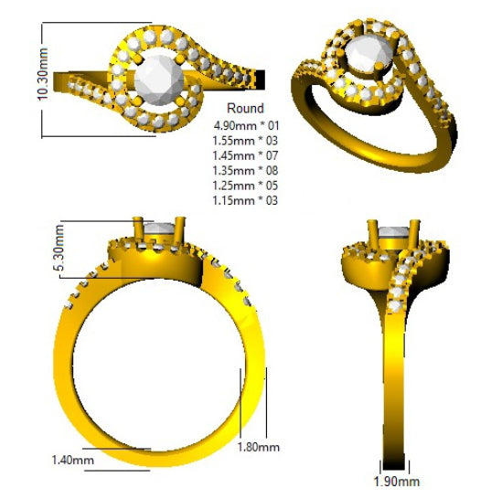 BJR0073 — Ring - 9k Yellow Gold detail