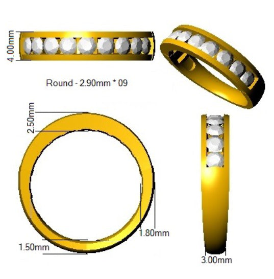 BJR0132 — Ring - 9k Yellow Gold detail
