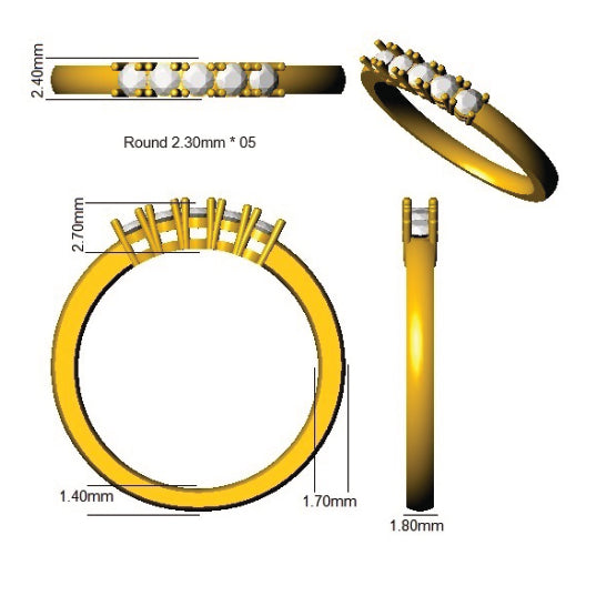 BJR0141 — Ring - 9k Yellow Gold detail