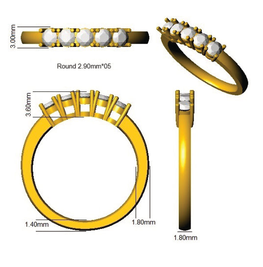 BJR0143 — Ring - 9k Yellow Gold detail