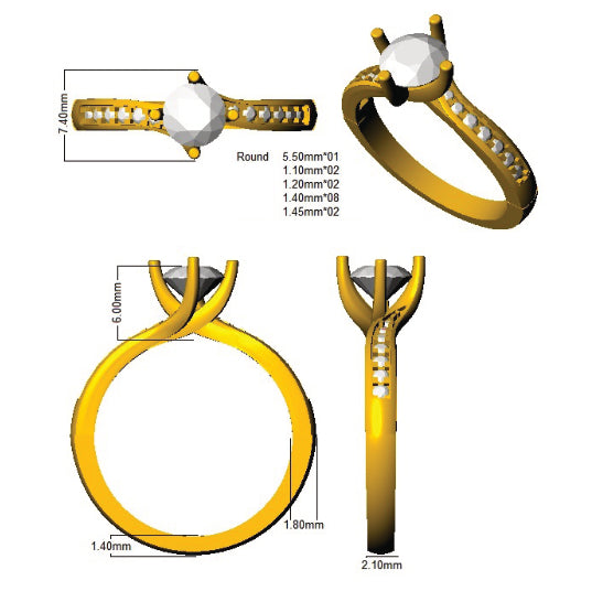 BJR0156 — Ring - 9k Yellow Gold detail