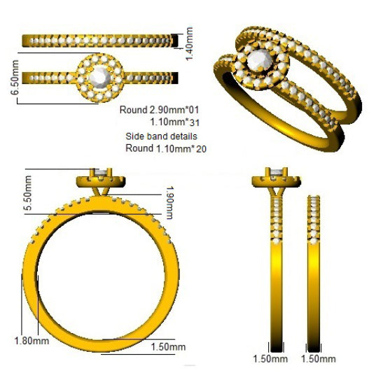 BJR0166 — Ring - 9k Yellow Gold detail