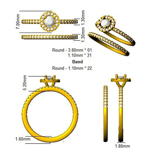BJR0167 — Ring - 9k Yellow Gold detail