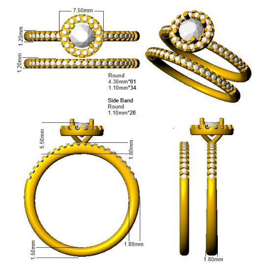 BJR0168 — Ring - 9k Yellow Gold detail