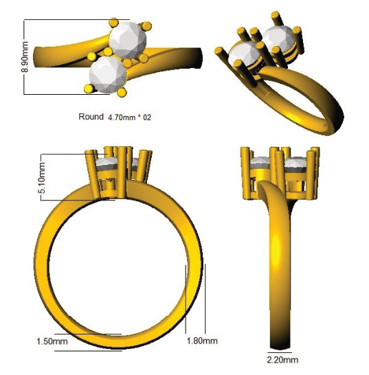 BJR0187 — Ring - 9k Yellow Gold detail