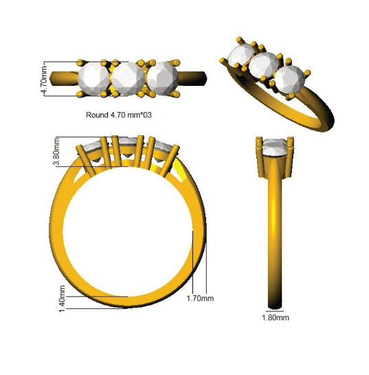 BJR0190 — Ring - 9k Yellow Gold detail