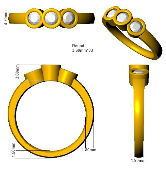 BJR0222 — Ring - 9k Yellow Gold detail