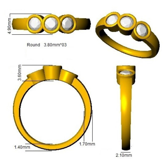 BJR0223 — Ring - 9k Yellow Gold detail