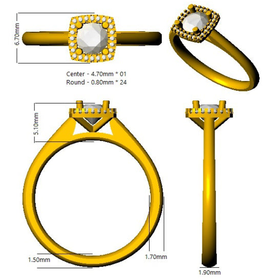 BJR0227 — Ring - 9k Yellow Gold detail