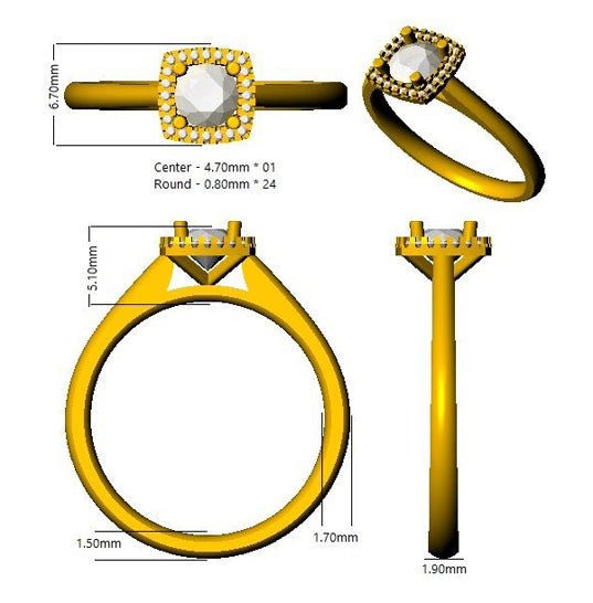 BJR0227 — Ring - 9k Yellow Gold detail