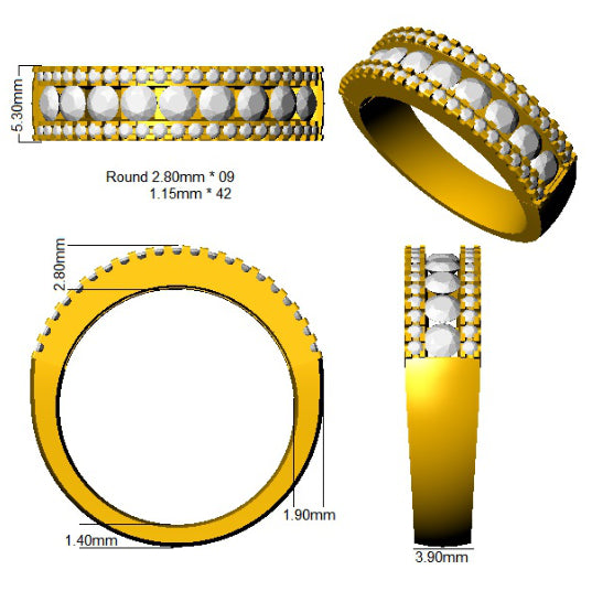 BJR0269 — Ring - 9k Yellow Gold detail