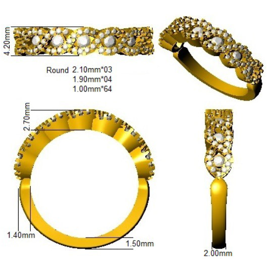 BJR0316 — Ring - 9k Yellow Gold detail