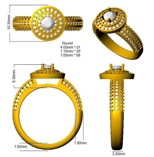 BJR0350 — Ring - 9k Yellow Gold detail