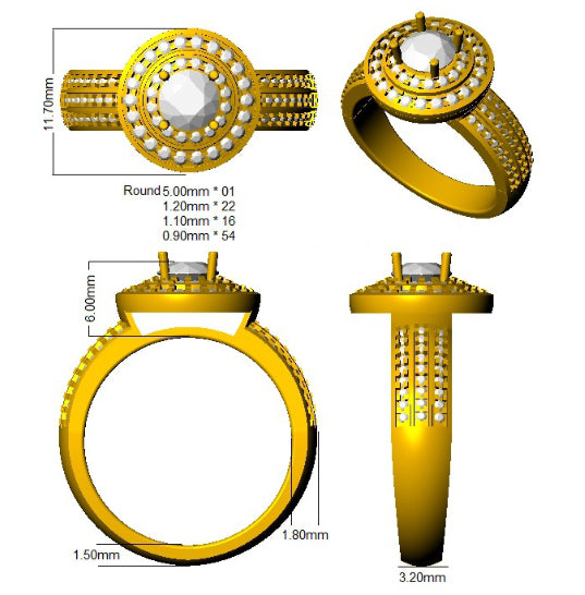 BJR0352 — Ring - 9k Yellow Gold detail