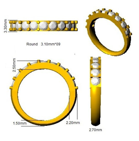 BJR0359 — Ring - 9k Yellow Gold detail