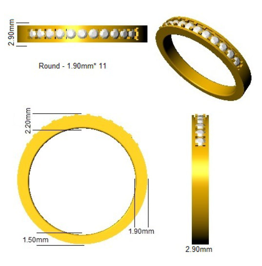 BJR0369 — Ring - 9k Yellow Gold detail