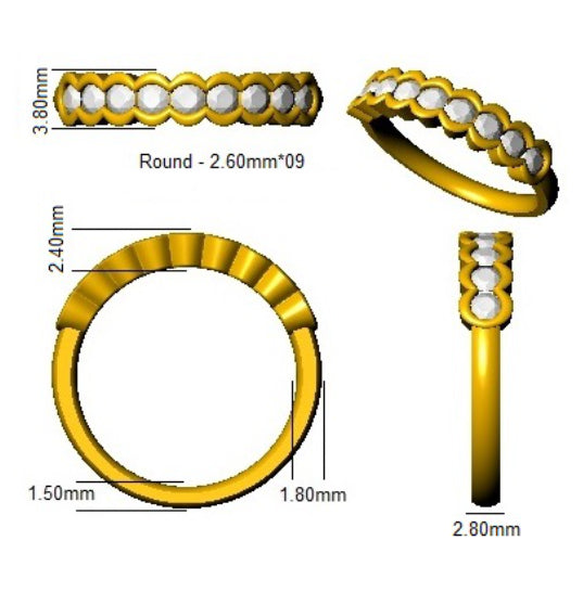 BJR0374 — Ring - 9k Yellow Gold detail
