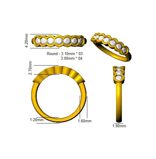 BJR0375 — Ring - 9k Yellow Gold detail