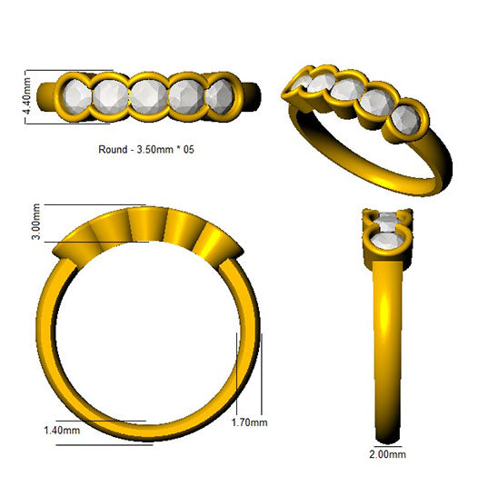 BJR0376 — Ring - 9k Yellow Gold detail