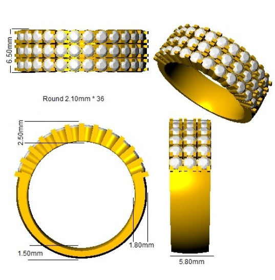 BJR0381 — Ring - 9k Yellow Gold detail