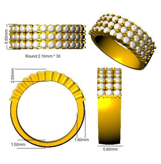 BJR0381 — Ring - 9k Yellow Gold detail