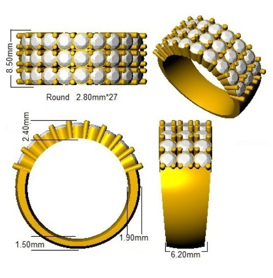 BJR0382 — Ring - 9k Yellow Gold detail