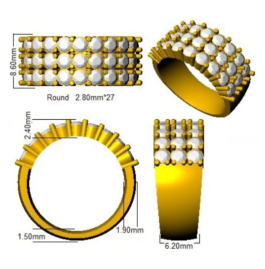 BJR0382 — Ring - 9k Yellow Gold detail