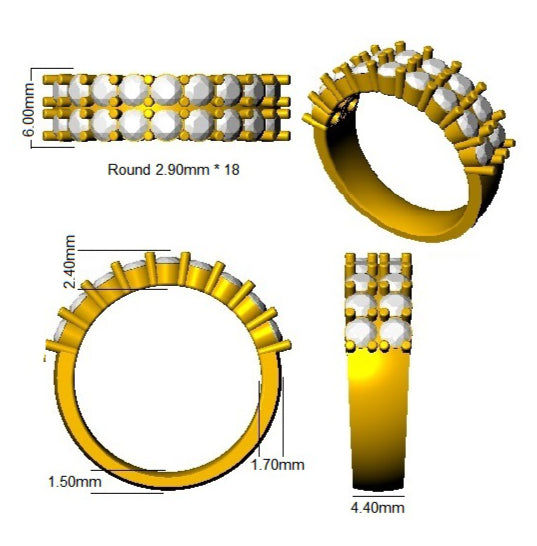 BJR0384 — Ring - 9k Yellow Gold detail