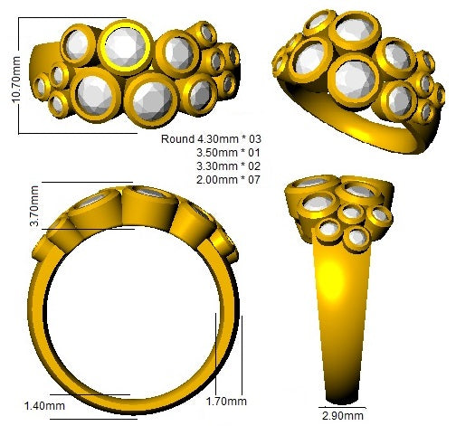 BJR0387 — Ring - 9k Yellow Gold detail