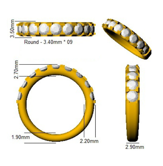 BJR0388 — Ring - 9k Yellow Gold detail