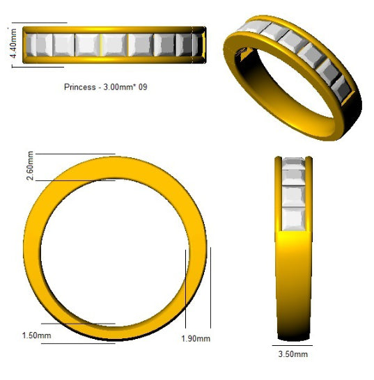 BJR0399 — Ring - 9k Yellow Gold detail
