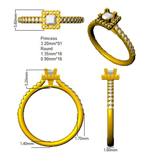 BJR0405 — Ring - 9k Yellow Gold detail
