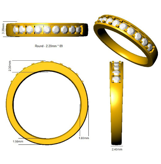 BJR0412 — Ring - 9k Yellow Gold detail