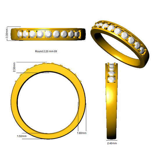 BJR0412 — Ring - 9k Yellow Gold detail