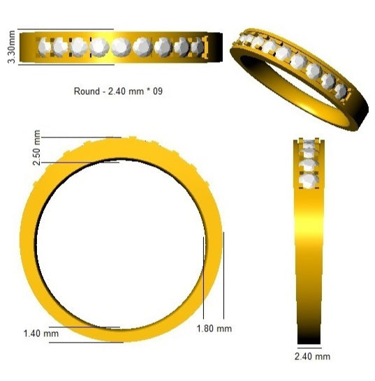 BJR0413 — Ring - 9k Yellow Gold detail
