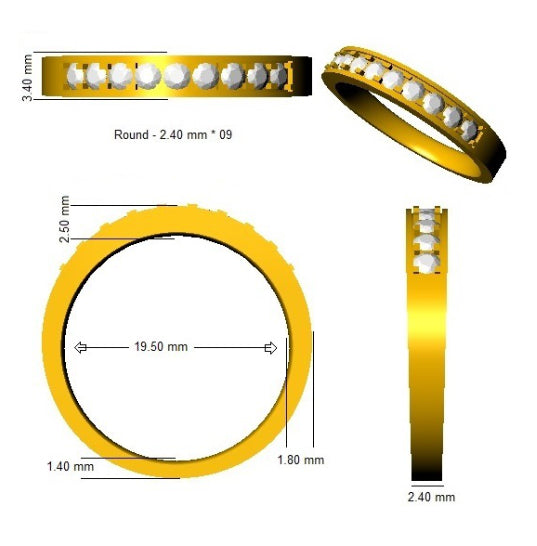 BJR0413 — Ring - 9k Yellow Gold detail