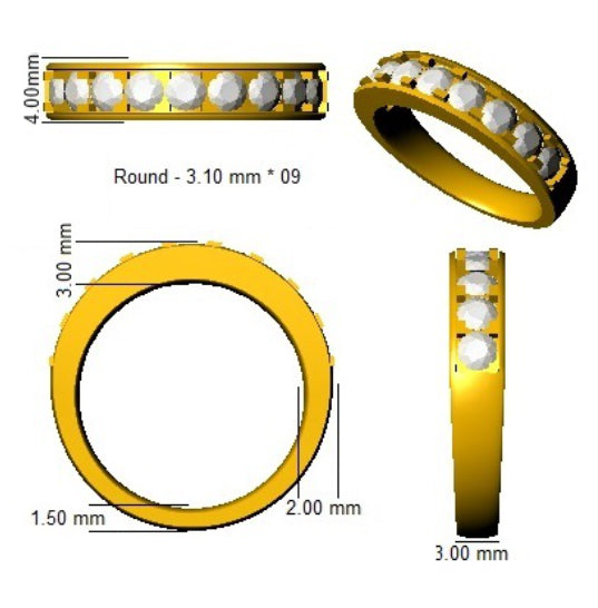 BJR0415 — Ring - 9k Yellow Gold detail