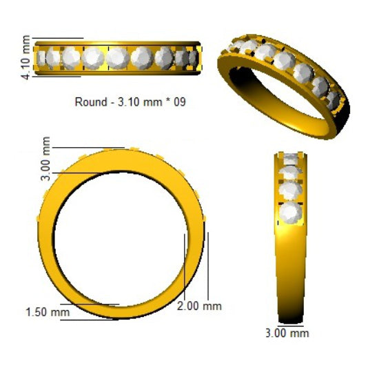 BJR0415 — Ring - 9k Yellow Gold detail