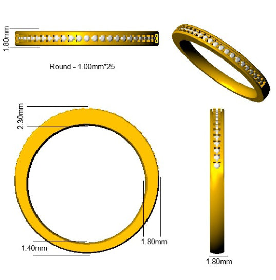 BJR0418 — Ring - 9k Yellow Gold detail